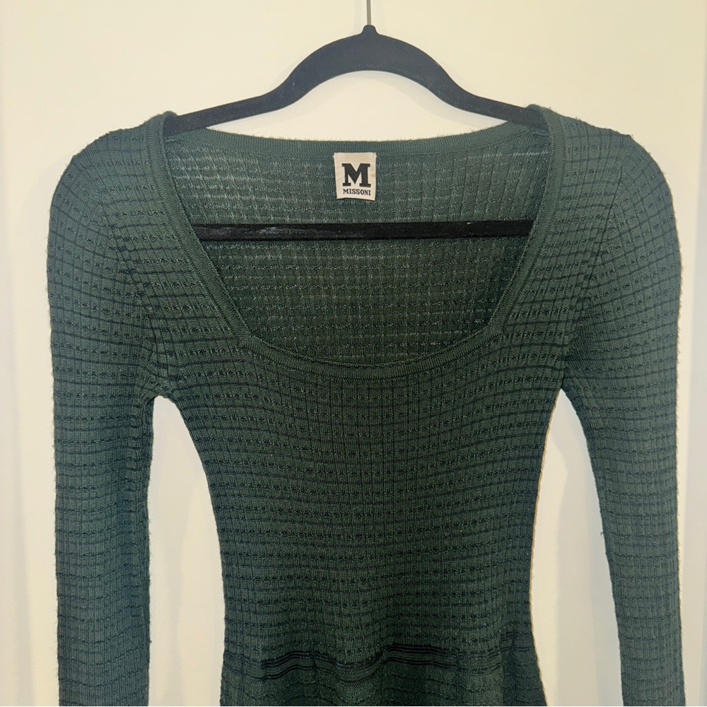 Vintage M by Missoni green knit long sleeve skater dress - fits like M - Picture 4 of 11